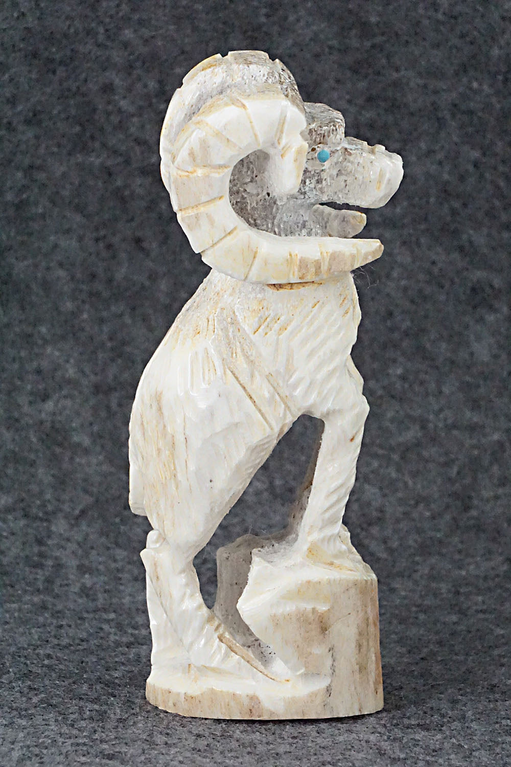 Big Horn Sheep Zuni Fetish Carving - Jerrold Lahaleon