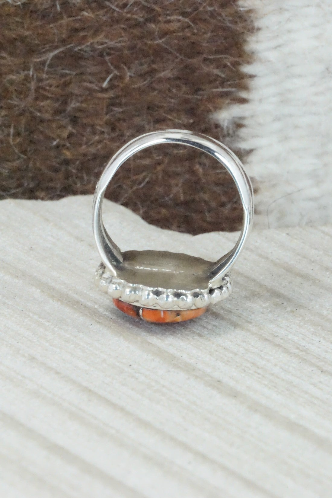 Spiny Oyster, Turquoise & Sterling Silver Ring - Sandra Parkett - Size 7.25