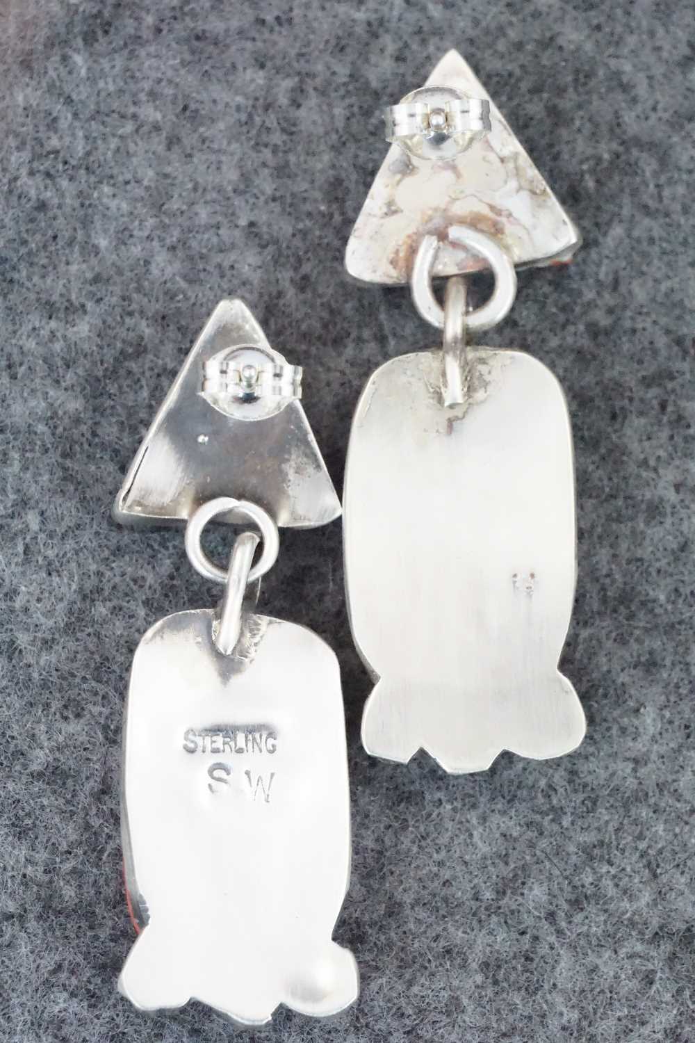 Spiny Oyster & Sterling Silver Earrings - Selina Warner