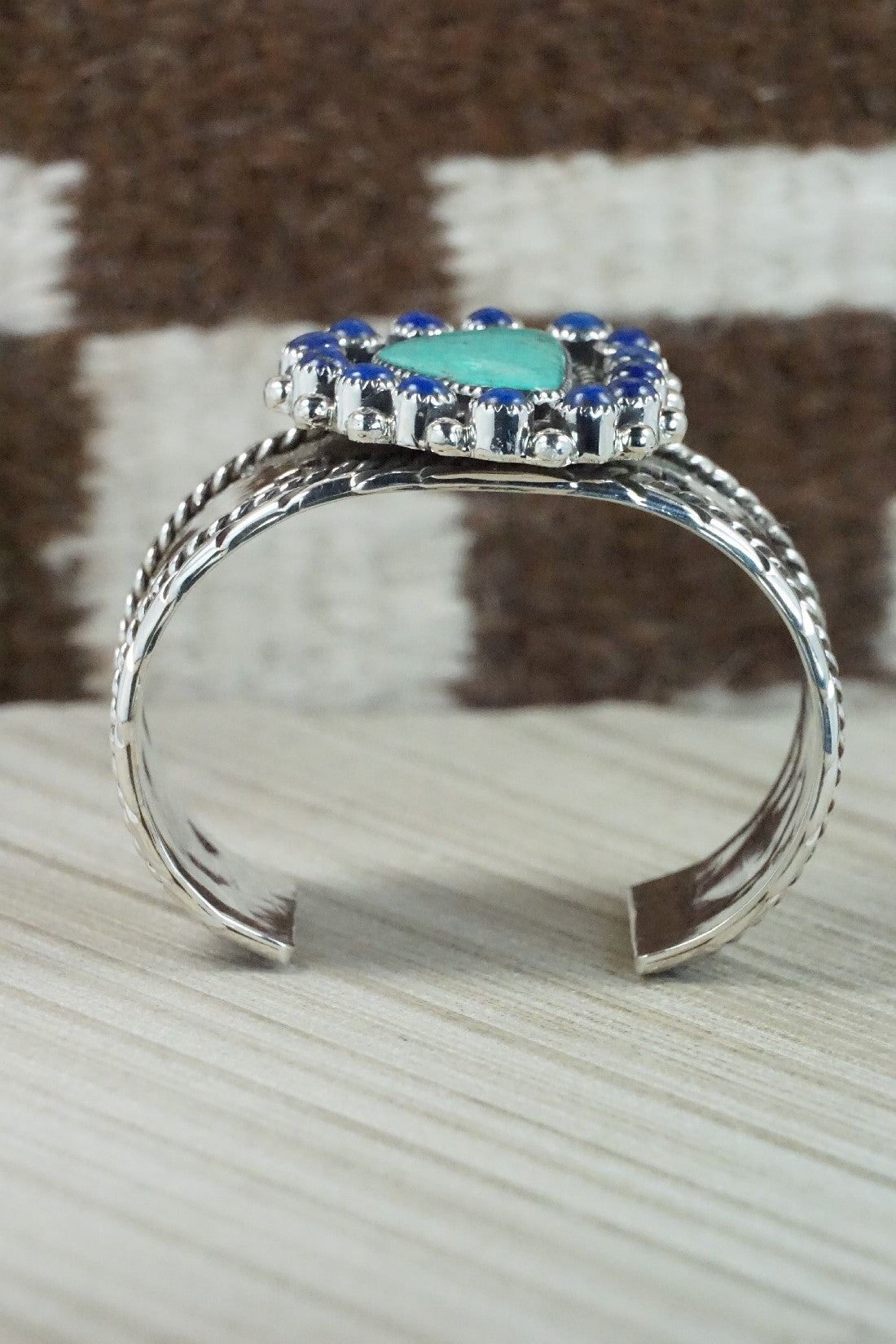 Turquoise, Lapis & Sterling Silver Bracelet - Sandra Parkett