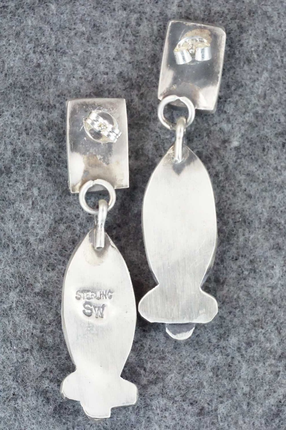 Turquoise, Spiny Oyster & Sterling Silver Earrings - Selina Warner