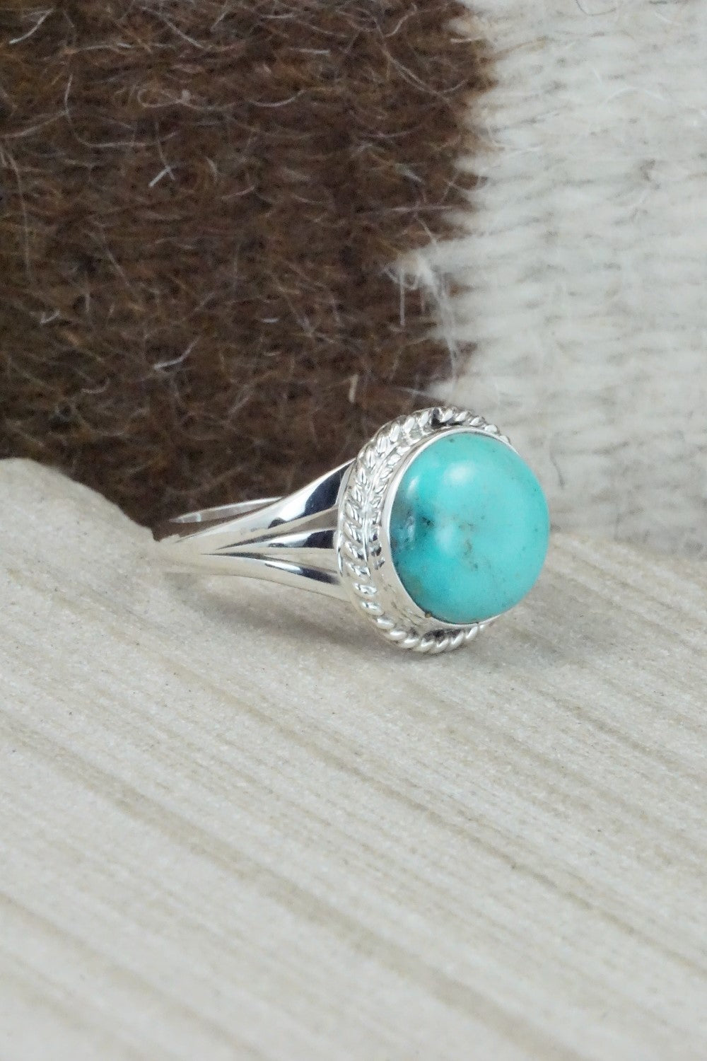 Turquoise & Sterling Silver Ring - Jamie Saunders - Size 10.5