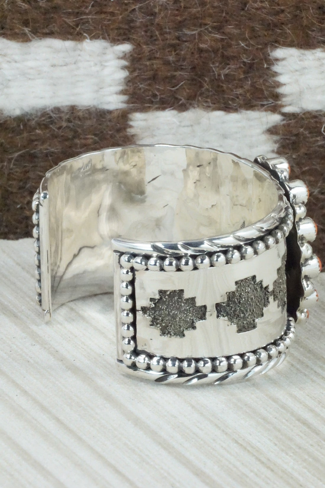 Turquoise, Spiny Oyster & Sterling Silver Bracelet - Sandra Parkett
