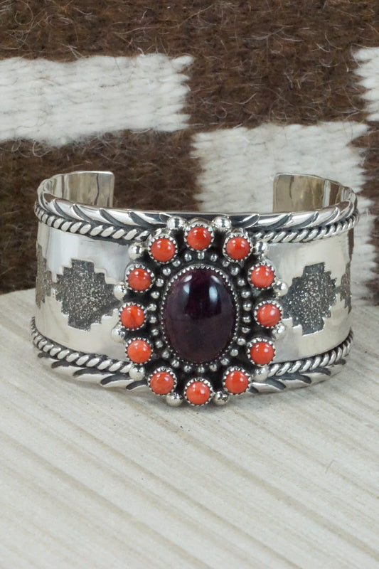 Spiny Oyster & Sterling Silver Bracelet - Sandra Parkett