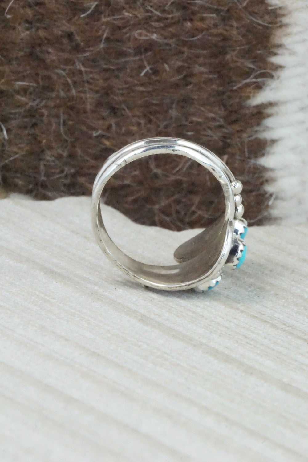 Turquoise & Sterling Silver Ring - Genevieve Francisco - Size 8