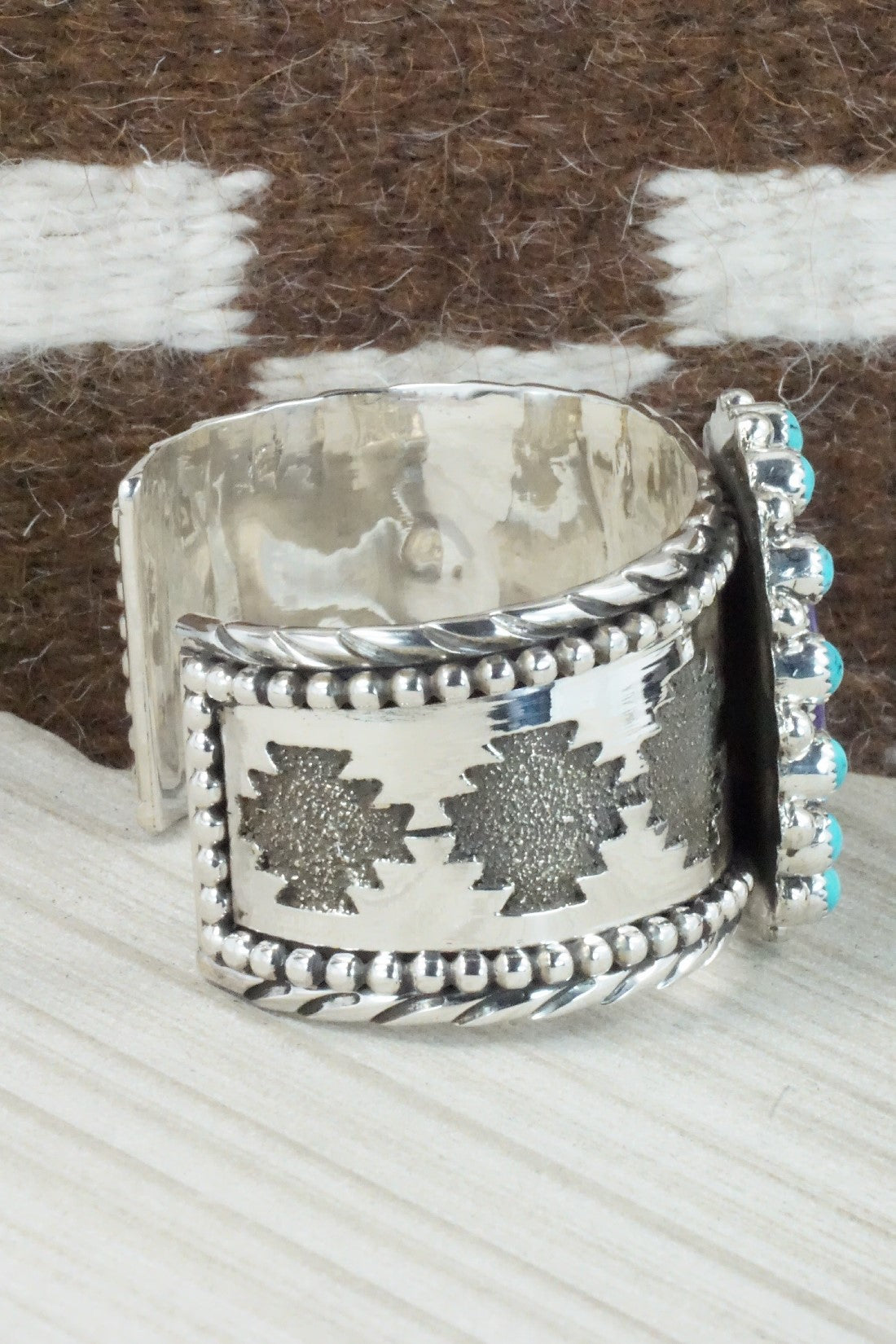 Charoite, Turquoise & Sterling Silver Bracelet - Sandra Parkett