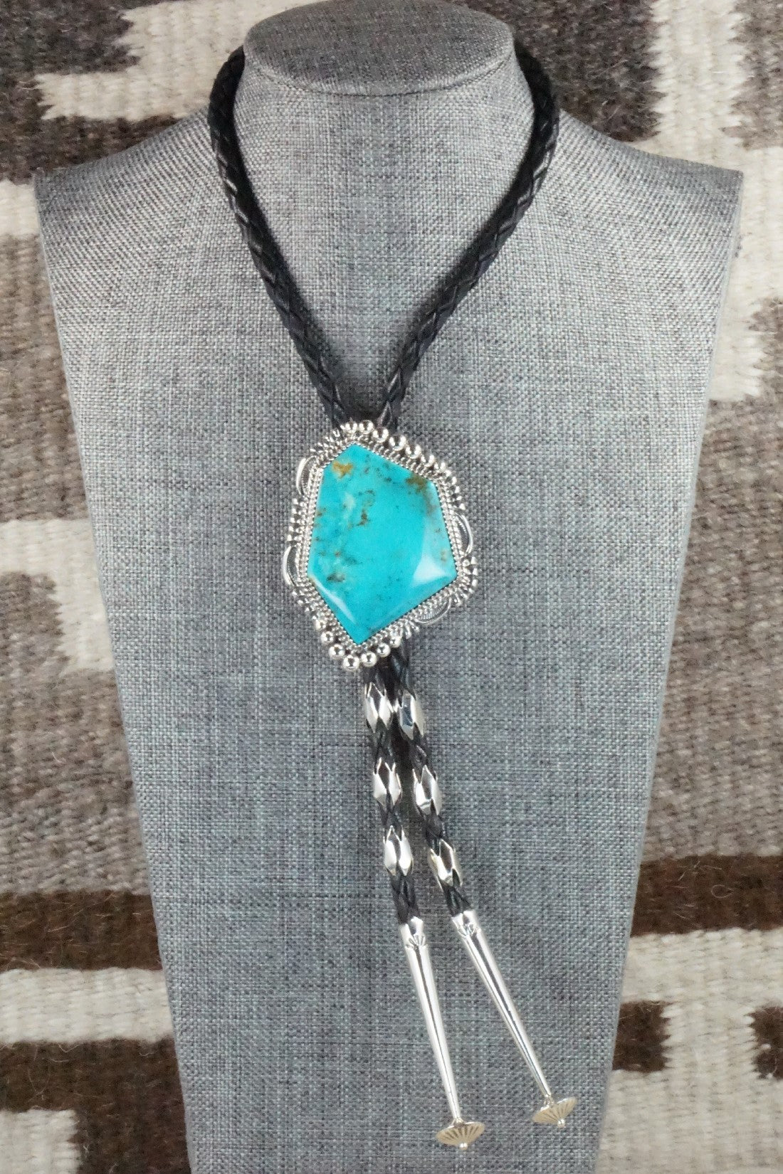 Turquoise & Sterling Silver Bolo Tie - Loren Thomas Begay