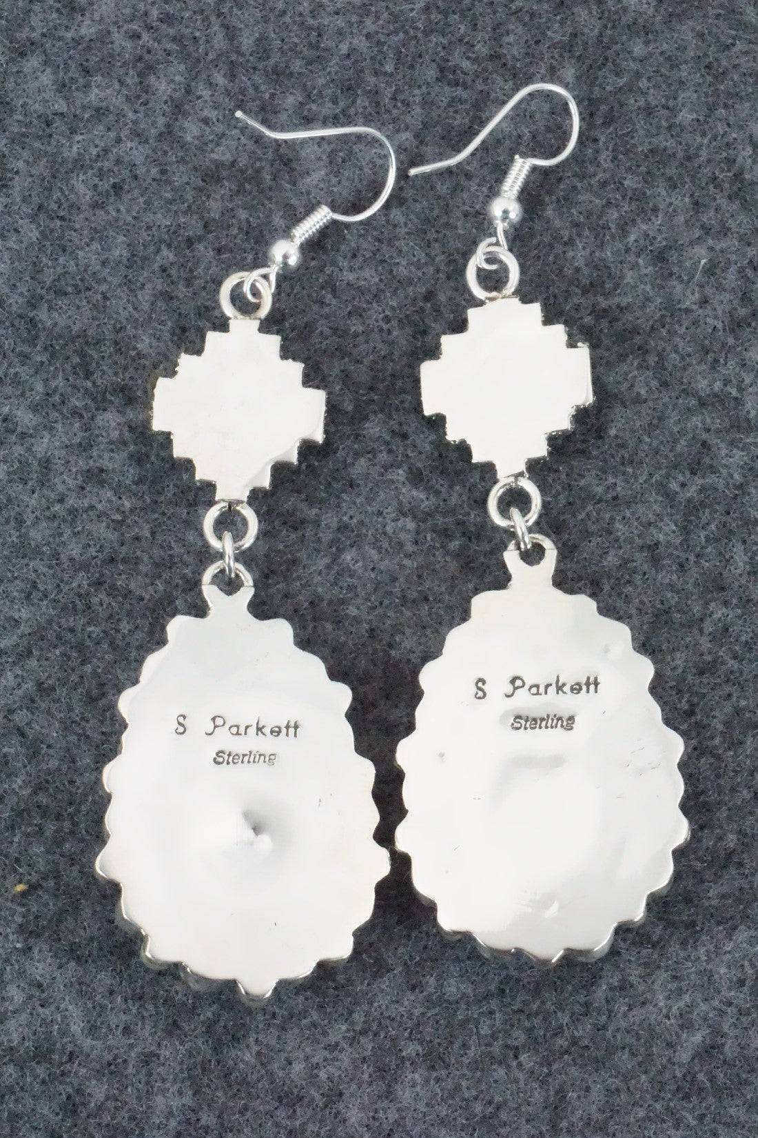 Turquoise, Spiny Oyster & Sterling Silver Earrings - Sandra Parkett
