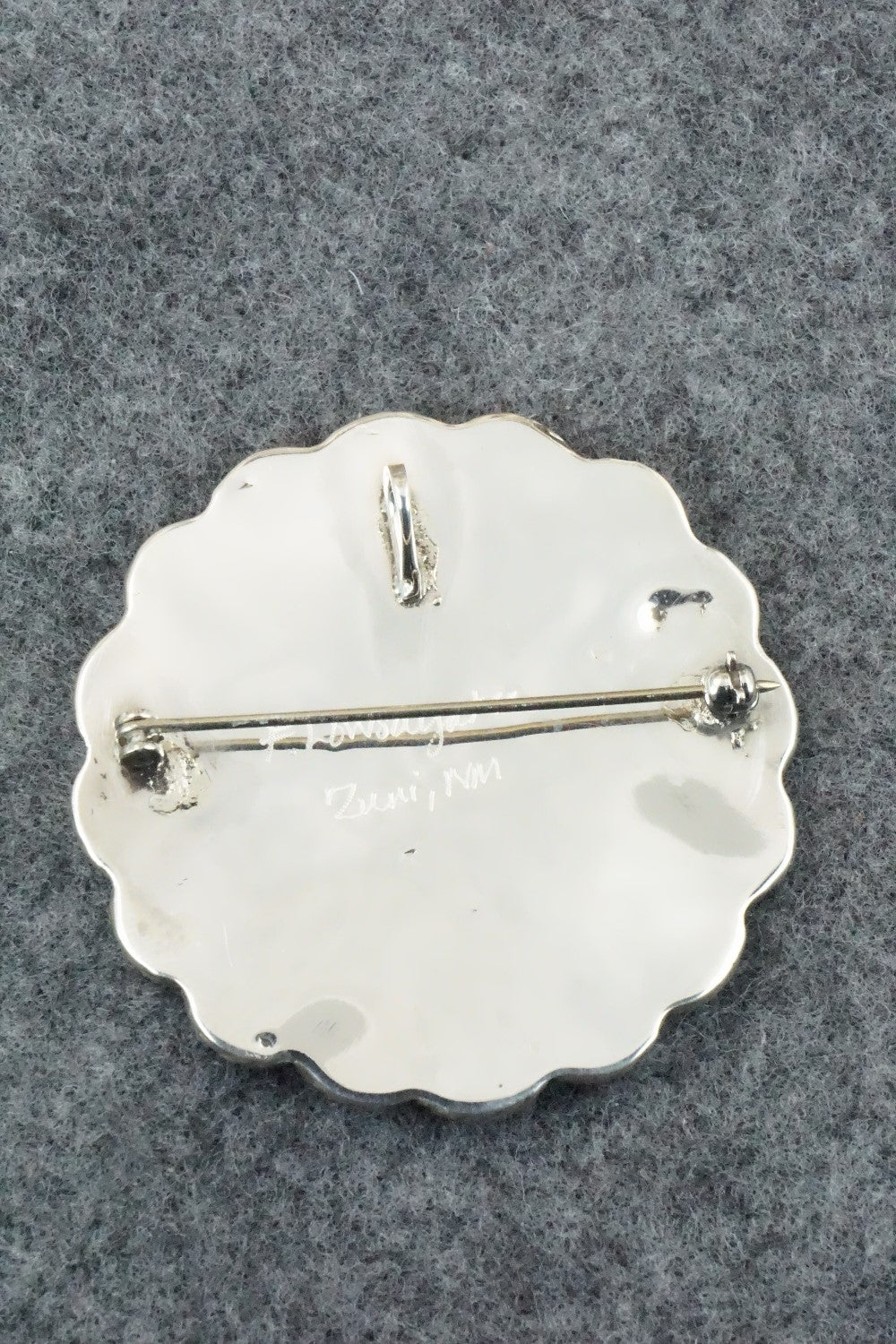 Turquoise & Sterling Silver Pendant/ Pin - Faye Lowsayatee