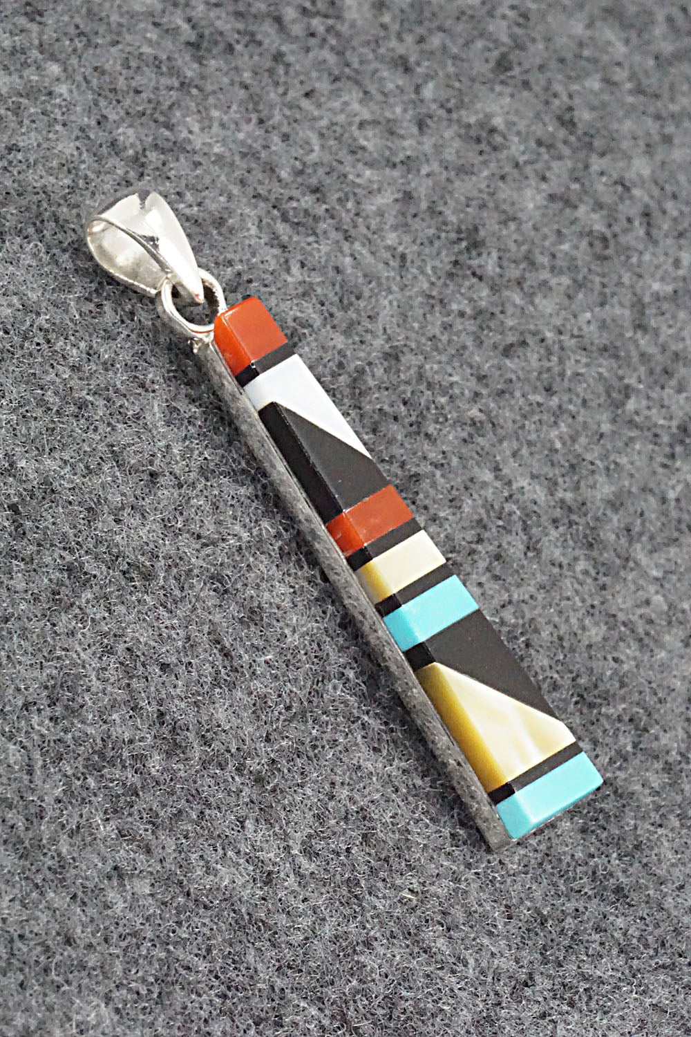 Multi Stone & Sterling Silver Pendant - Madarrel Kallestewa