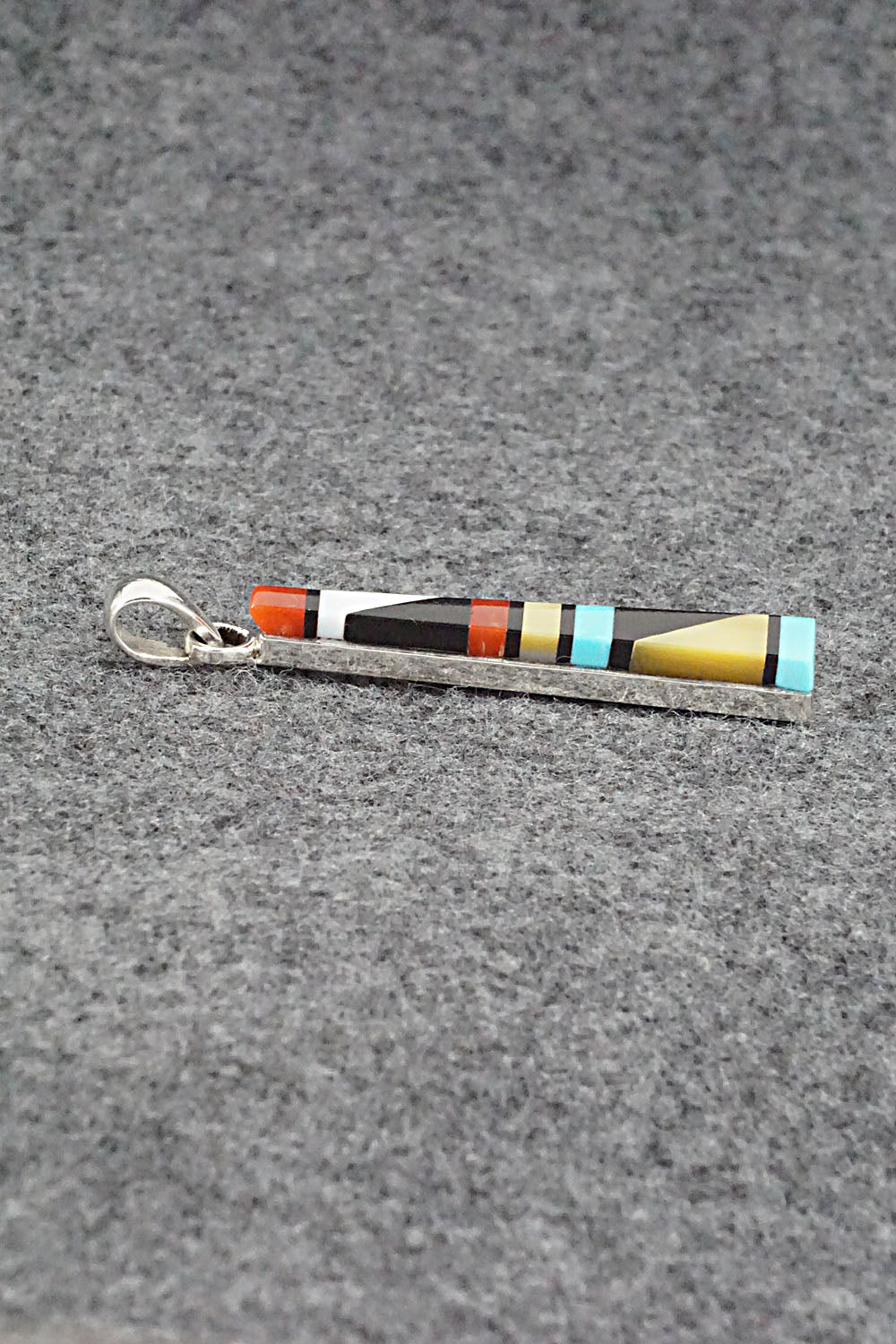 Multi Stone & Sterling Silver Pendant - Madarrel Kallestewa