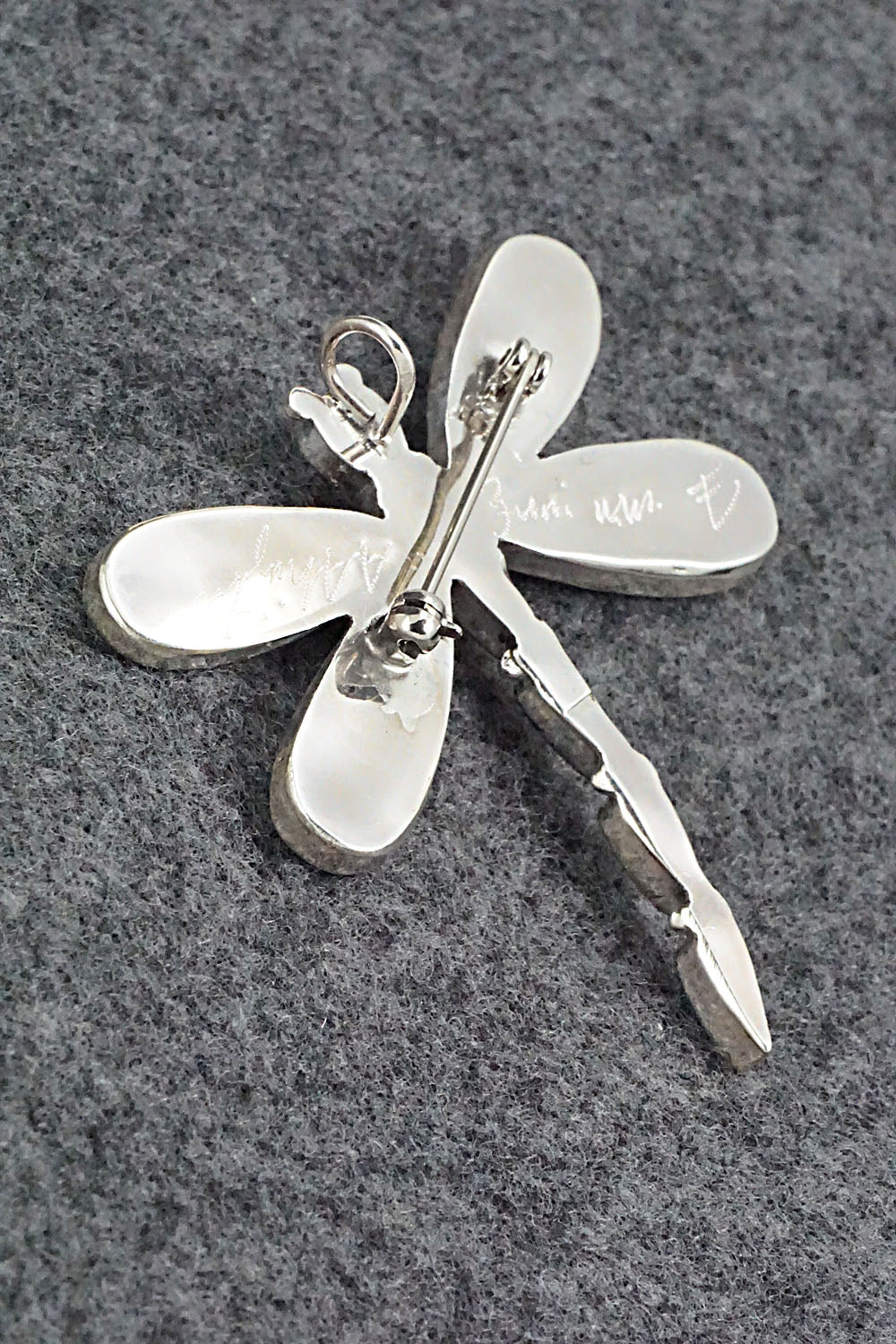 Multi Stone & Sterling Silver Inlay Pendant/Pin - Angus Ahiyite