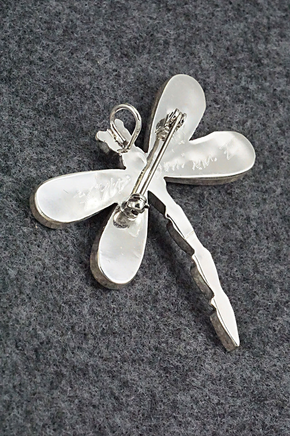 Multi Stone & Sterling Silver Inlay Pendant/Pin - Angus Ahiyite