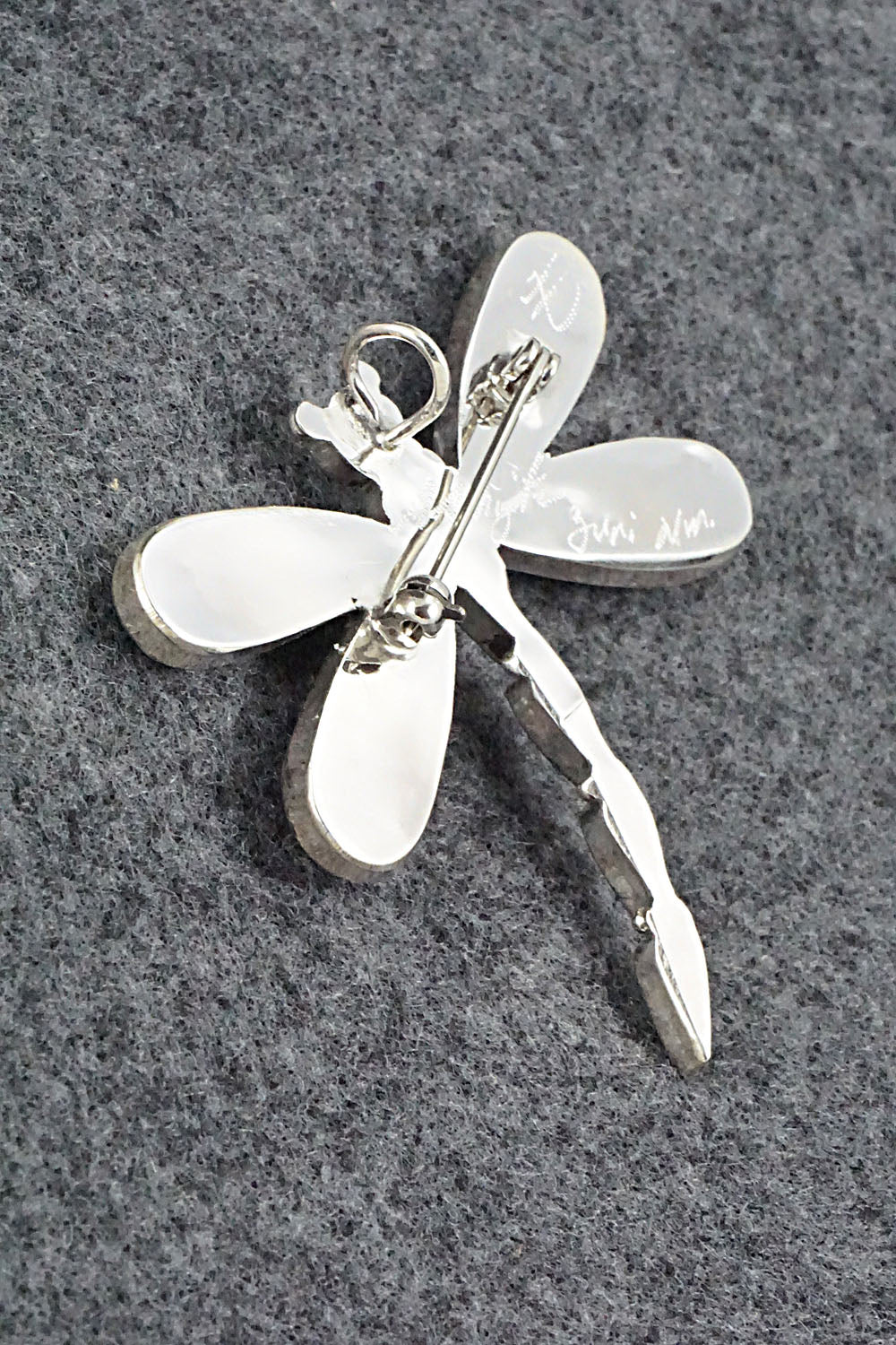 Multi Stone & Sterling Silver Inlay Pendant/Pin - Angus Ahiyite