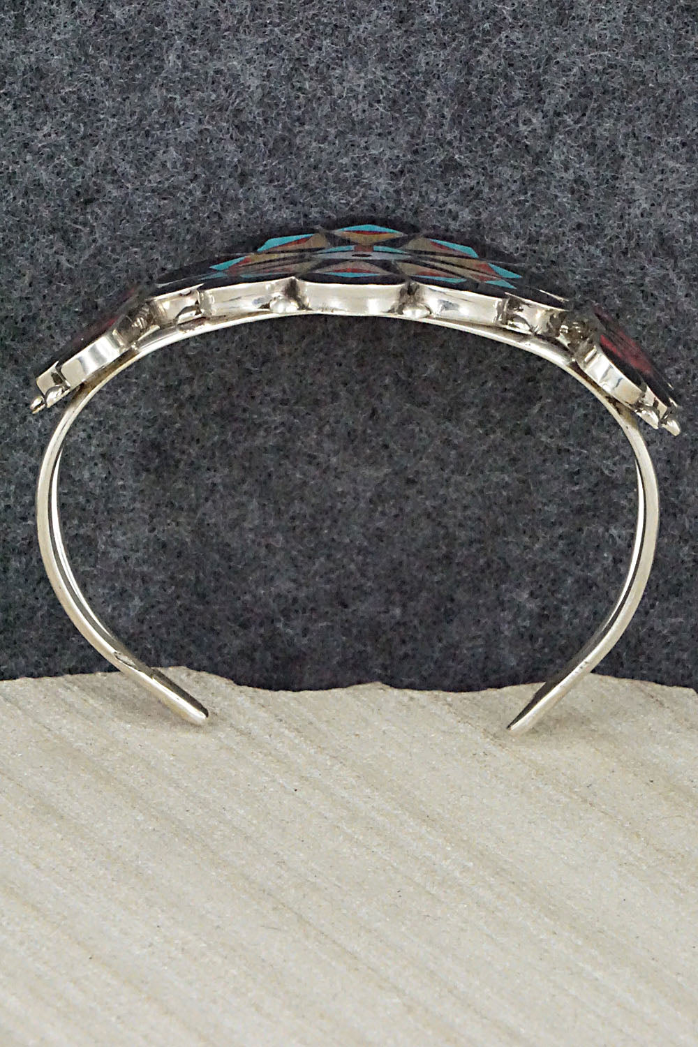 Multi Stone & Sterling Silver Inlay Bracelet - Delvin Gasper