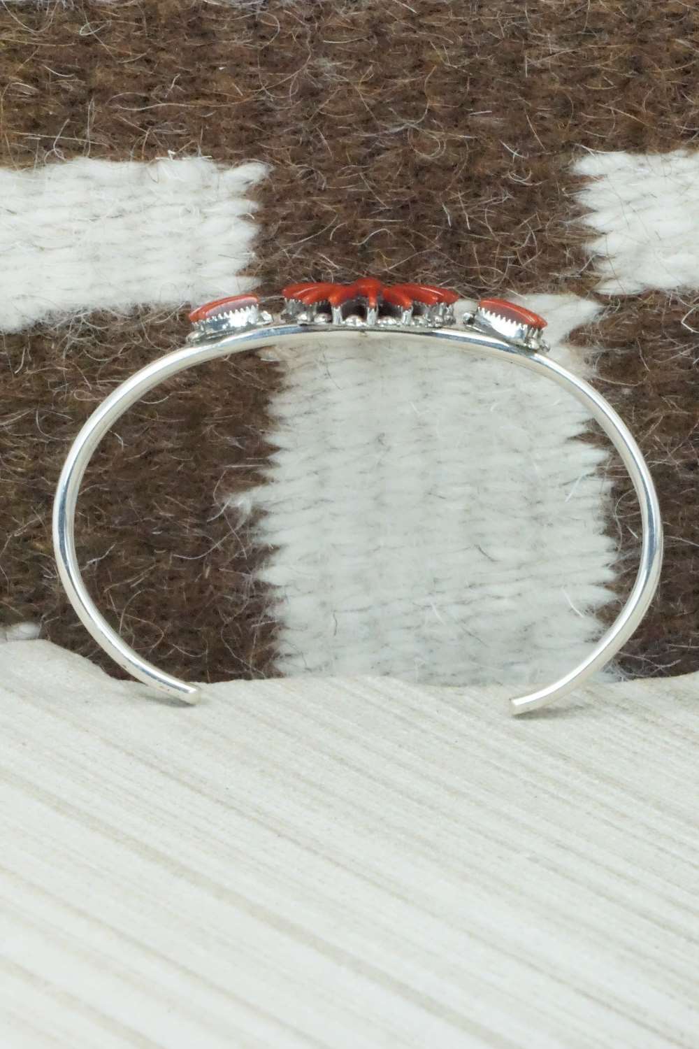 Coral & Sterling Silver Bracelet - Barton Cooeyate