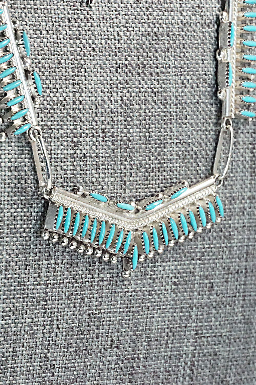 Turquoise & Sterling Silver Necklace and Earrings Set - Rena Cachini
