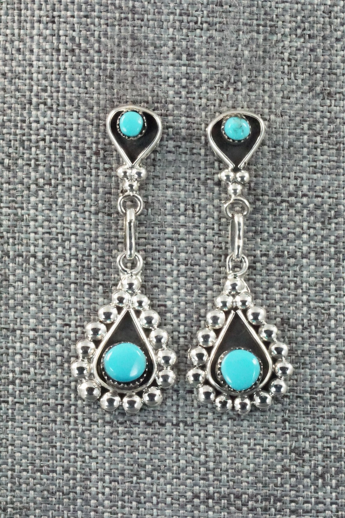 Turquoise & Sterling Silver Earrings - Verdie Booqua