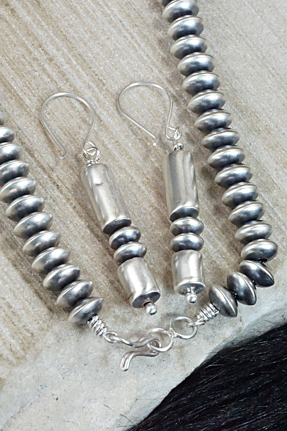 Navajo Pearl Sterling Silver Necklace Set - Jan Mariano