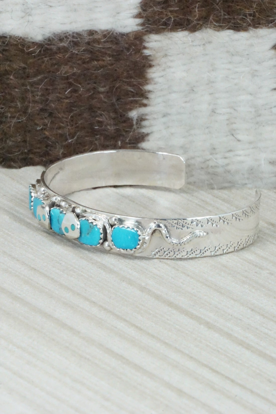 Turquoise & Sterling Silver Bracelet - Joy Calavaza