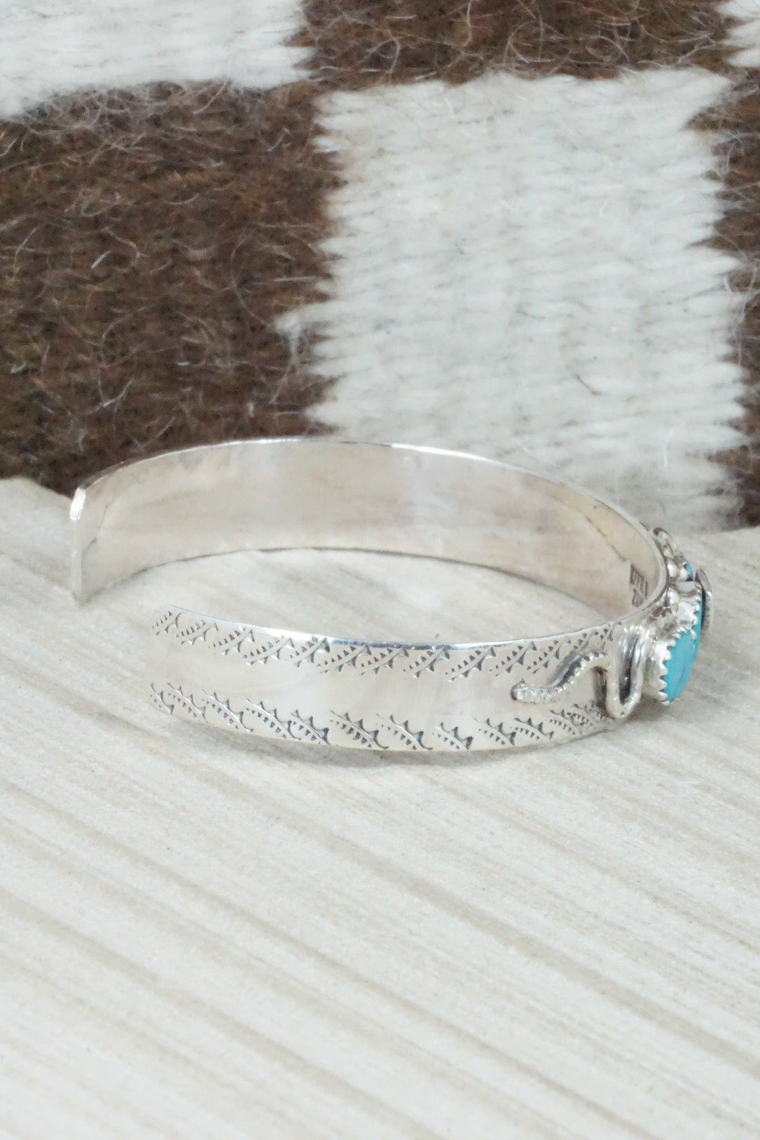 Turquoise & Sterling Silver Bracelet - Joy Calavaza