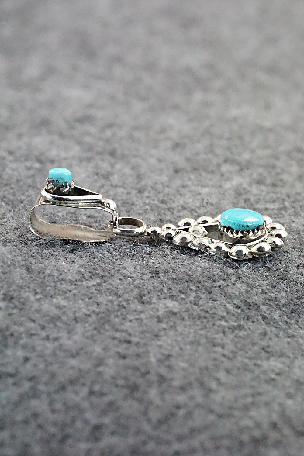 Turquoise and Sterling Silver Pendant - Verdie Booqua