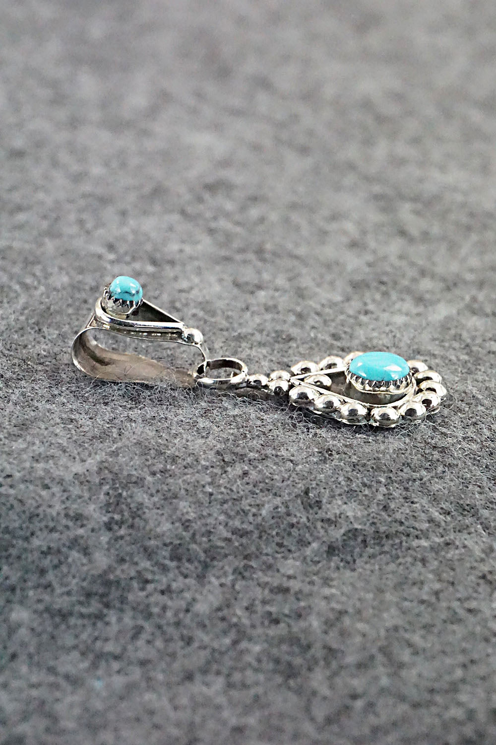Turquoise and Sterling Silver Pendant - Verdie Booqua