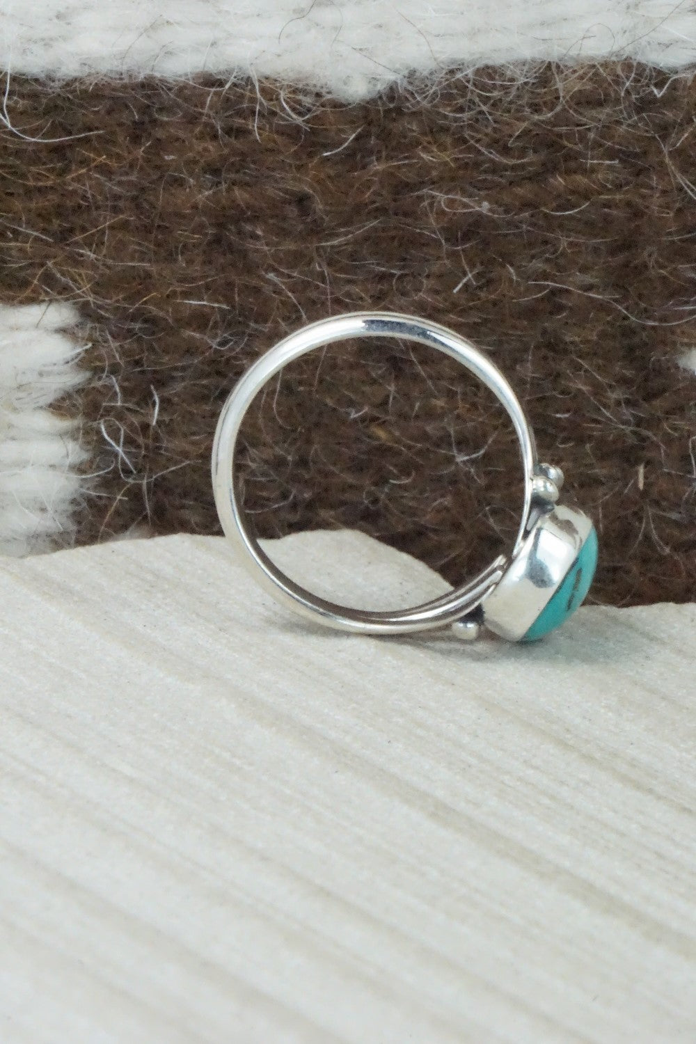Turquoise & Sterling Silver Ring - Hiram Largo - Size 10