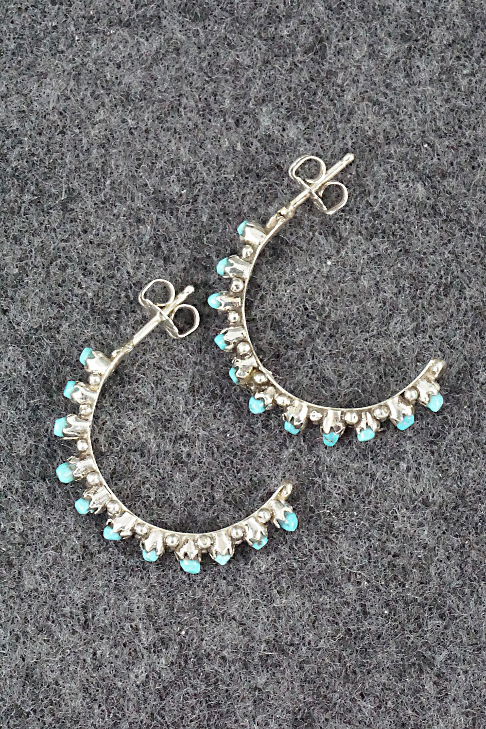 Turquoise & Sterling Silver Earrings - Sampson Tsipa