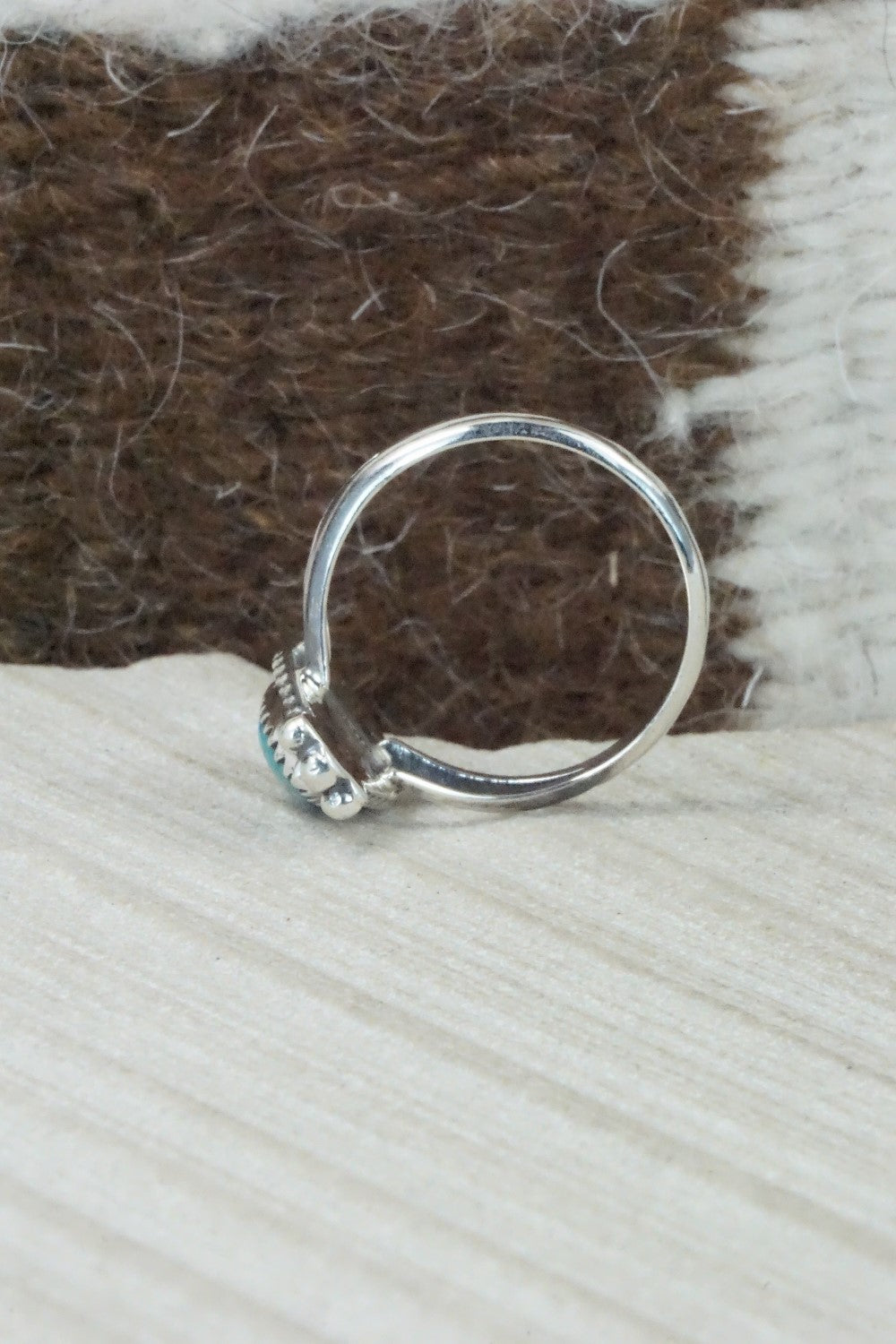 Turquoise & Sterling Silver Ring - Alice Rose Saunders - Size 8