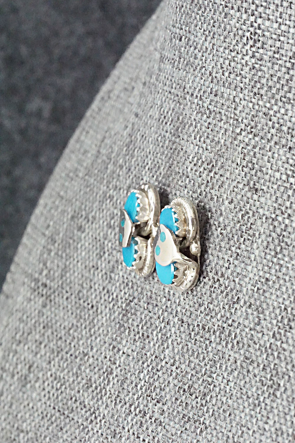 Turquoise & Sterling Silver Earrings - Joy Calavaza