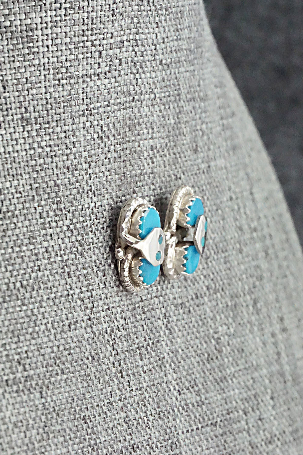 Turquoise & Sterling Silver Earrings - Joy Calavaza
