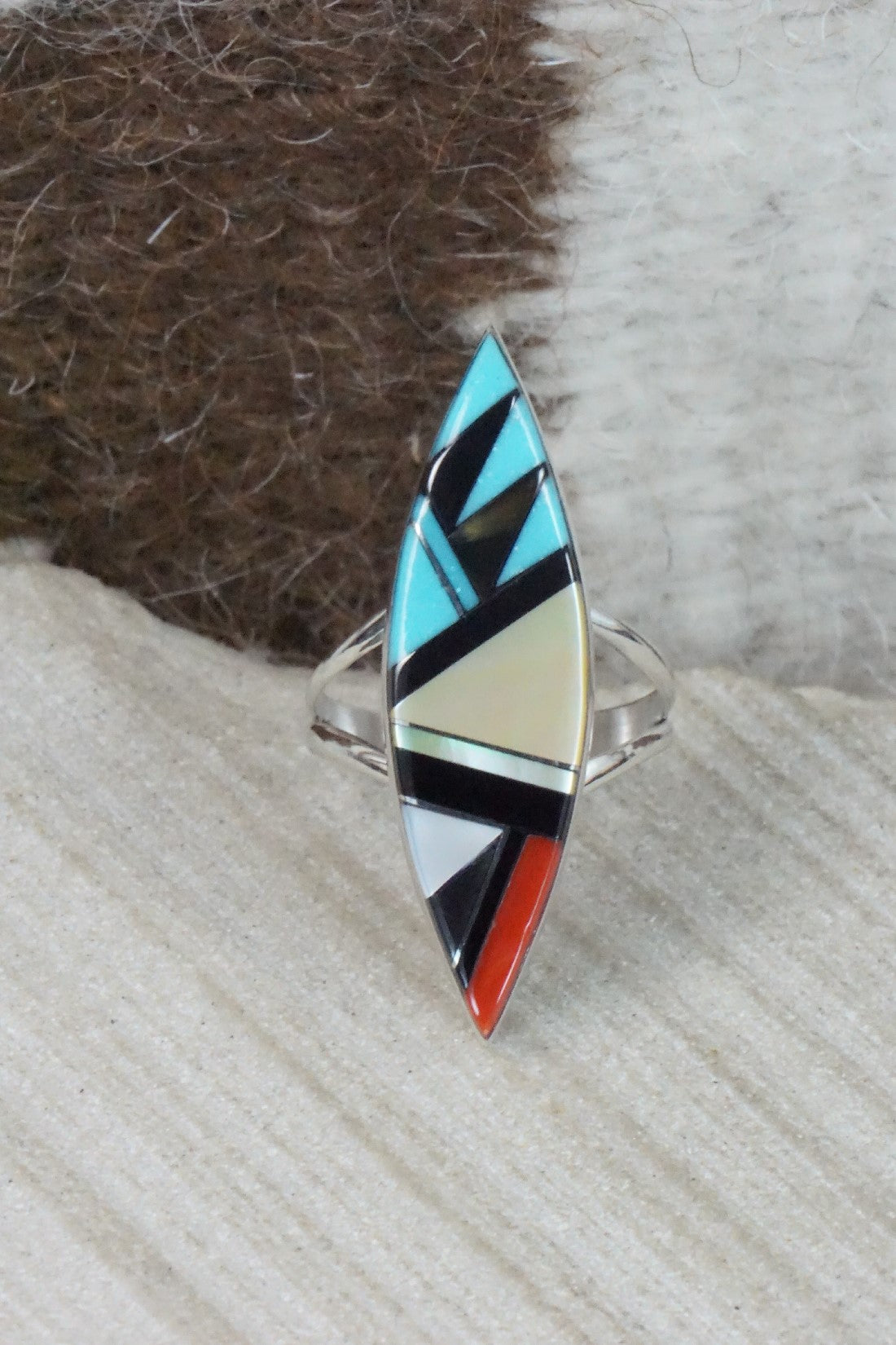 Multi Stone & Sterling Silver Ring - Cleo Kallestewa - Size 7.25