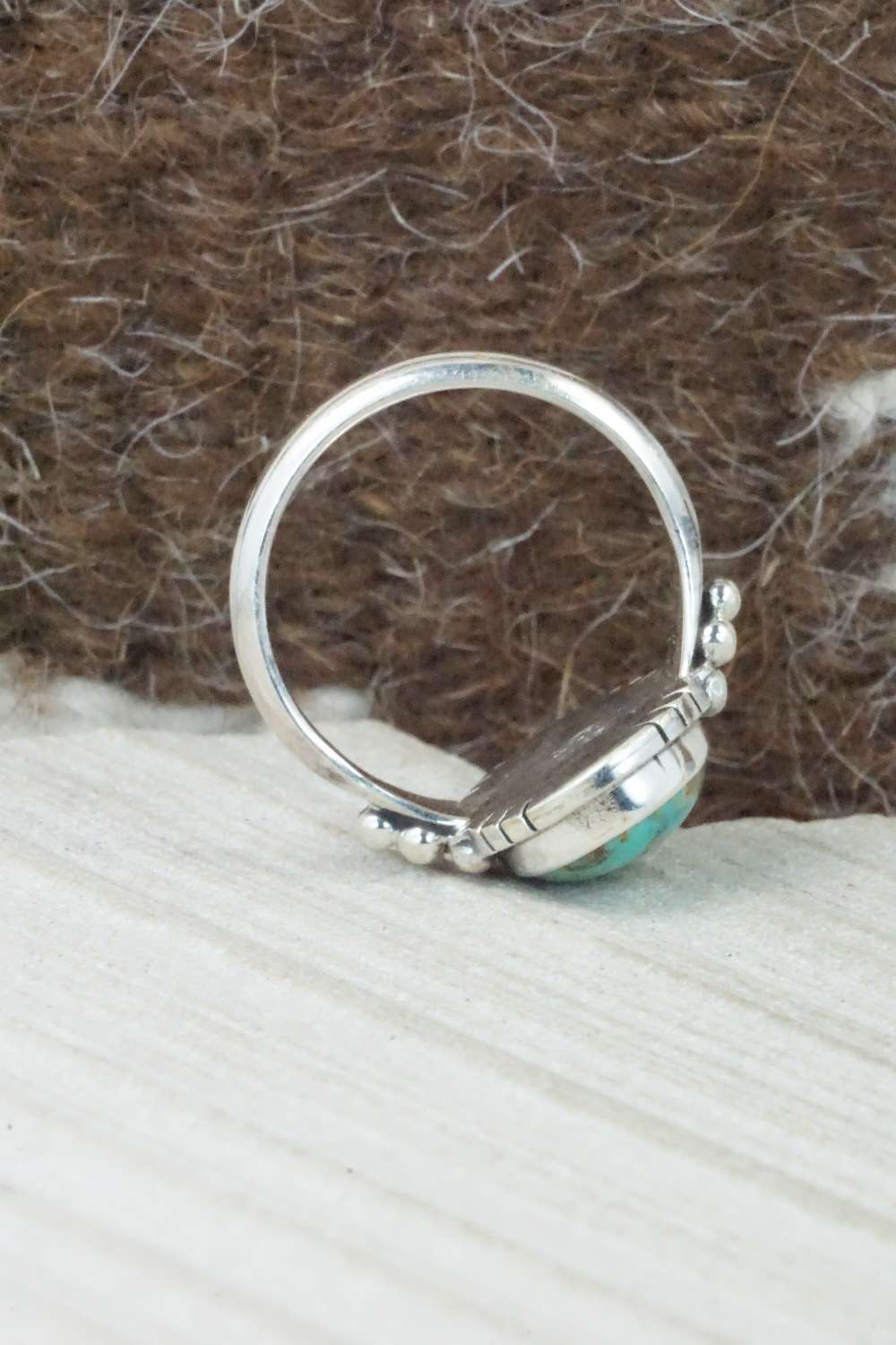 Turquoise & Sterling Silver Ring - Mark Barney - Size 7
