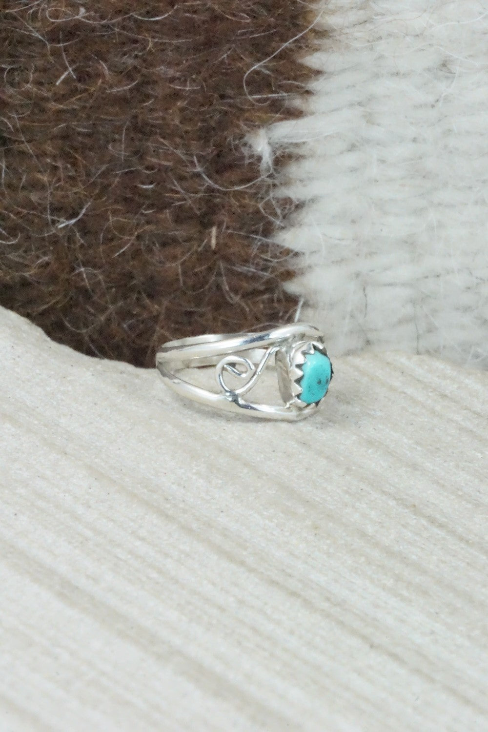 Turquoise and Sterling Silver Ring - Judy Lincoln - Size 1.25