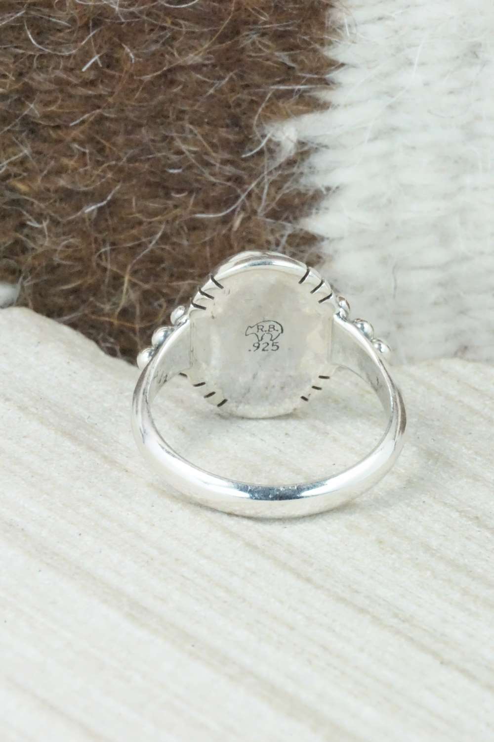 Turquoise & Sterling Silver Ring - Mark Barney - Size 8