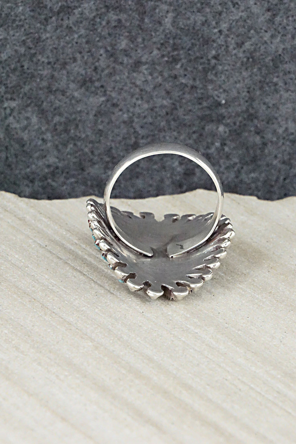 Turquoise & Sterling Silver Ring - Vincent Johnson - Size 8.5
