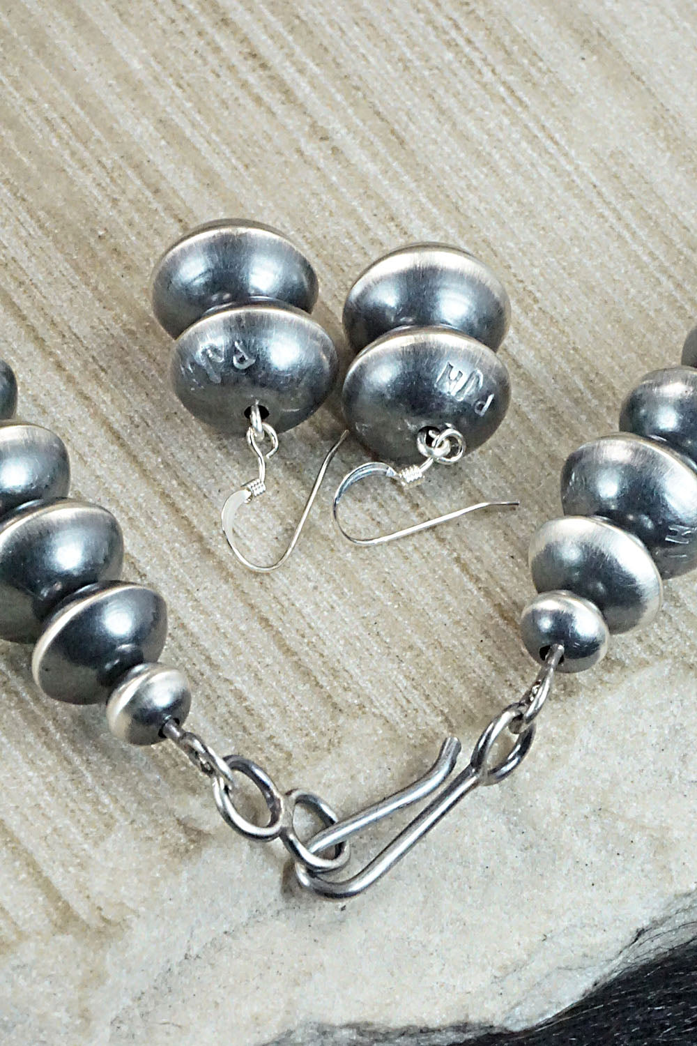 Sterling Silver Navajo Pearl Necklace & Earrings - Preston Haley