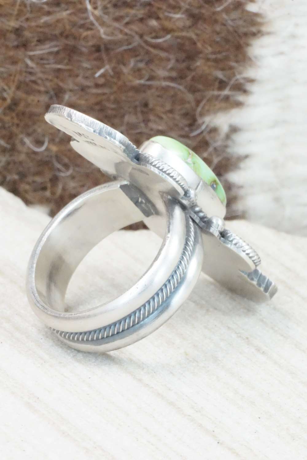 Turquoise & Sterling Silver Ring - Michael Calladitto - Size 8.25