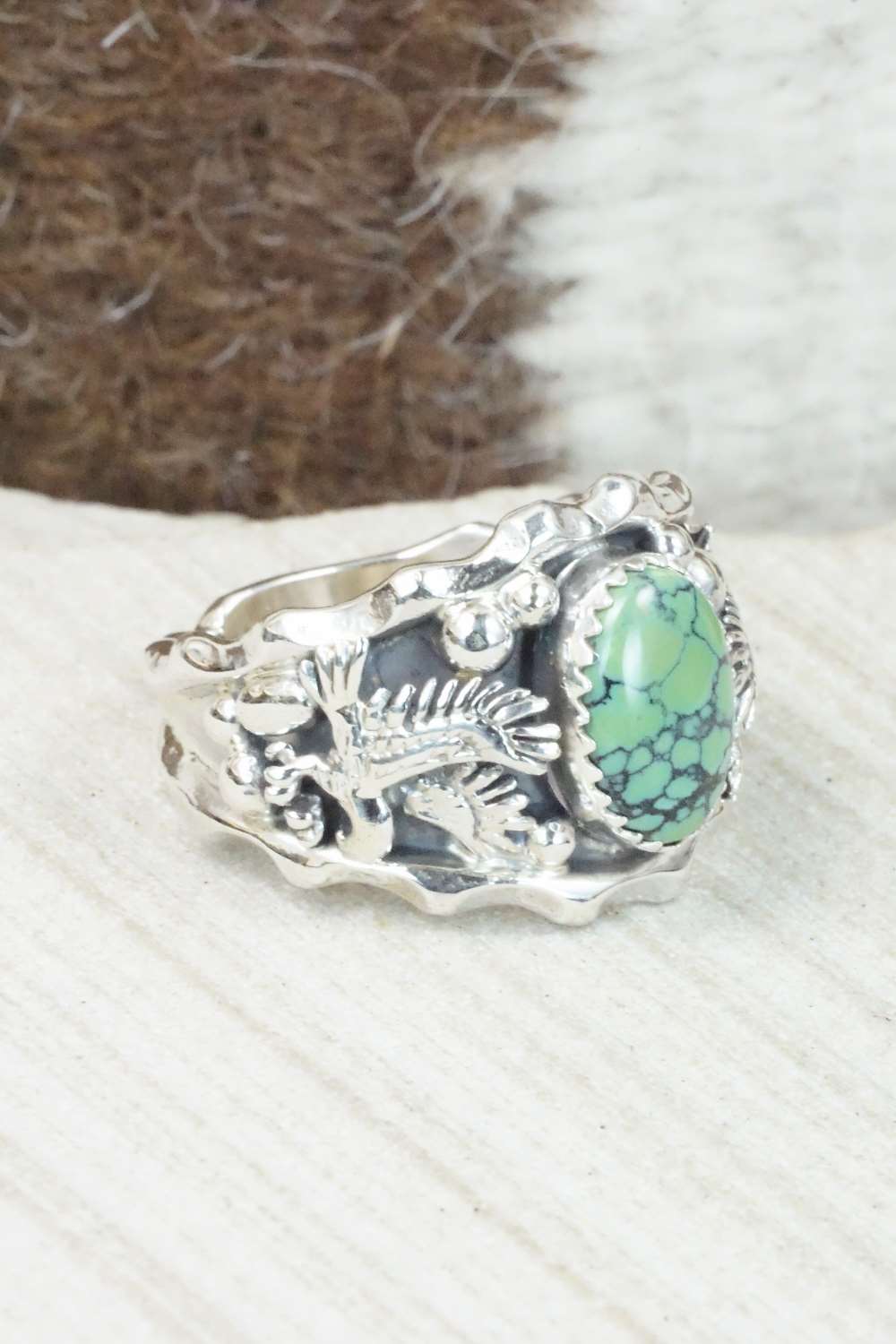 Turquoise & Sterling Silver Ring - Genevieve Francisco - Size 10.75