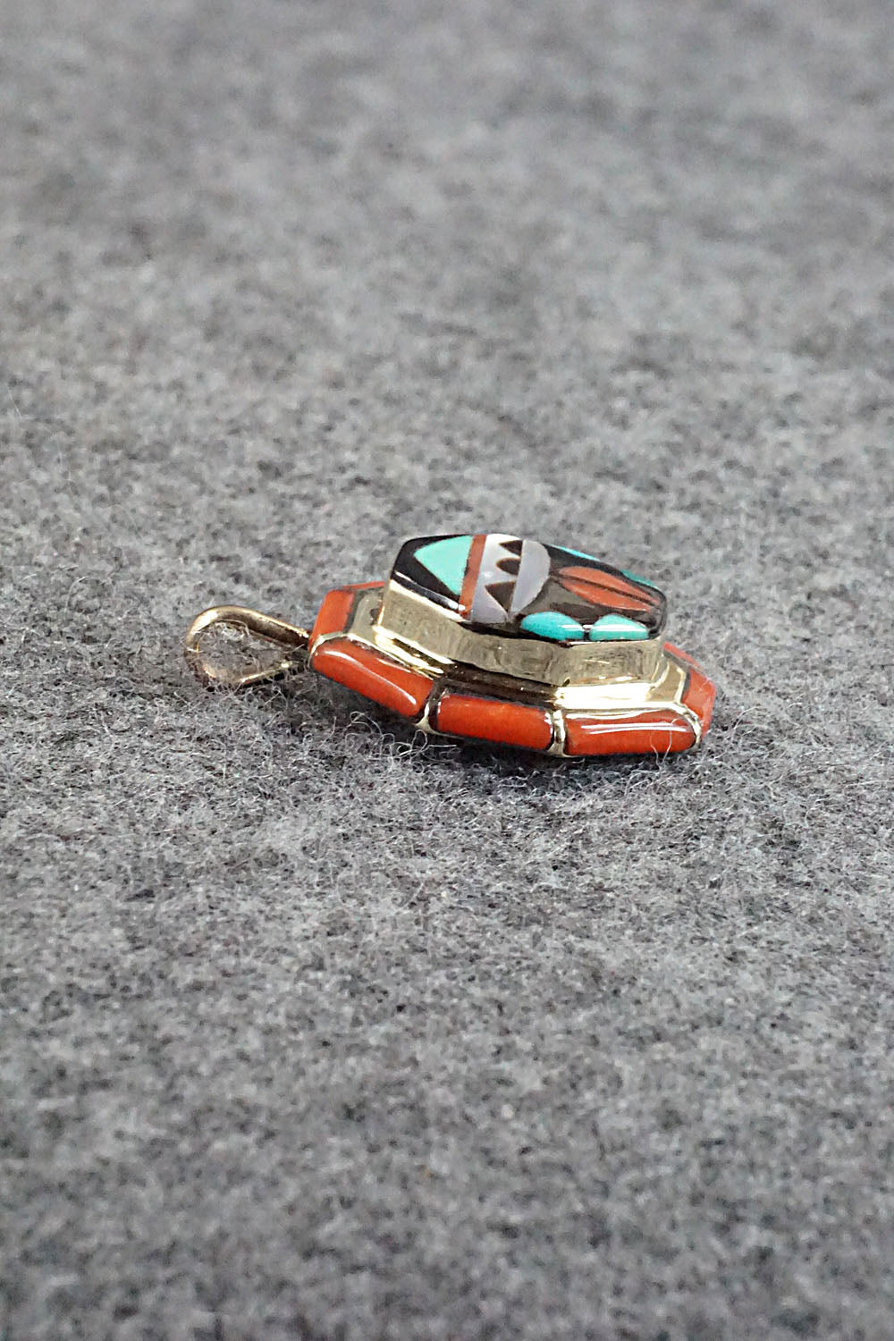 Multi Stone & 14K Gold Inlay Pendant - Wayne Quam