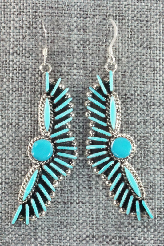 Turquoise & Sterling Silver Earrings - Edmund Cooeyate