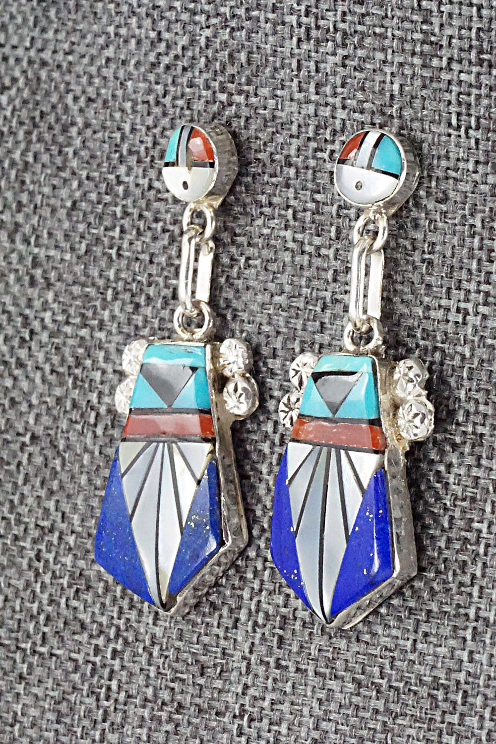 Multi Stone Inlay & Sterling Silver Earrings - Ola Eriacho