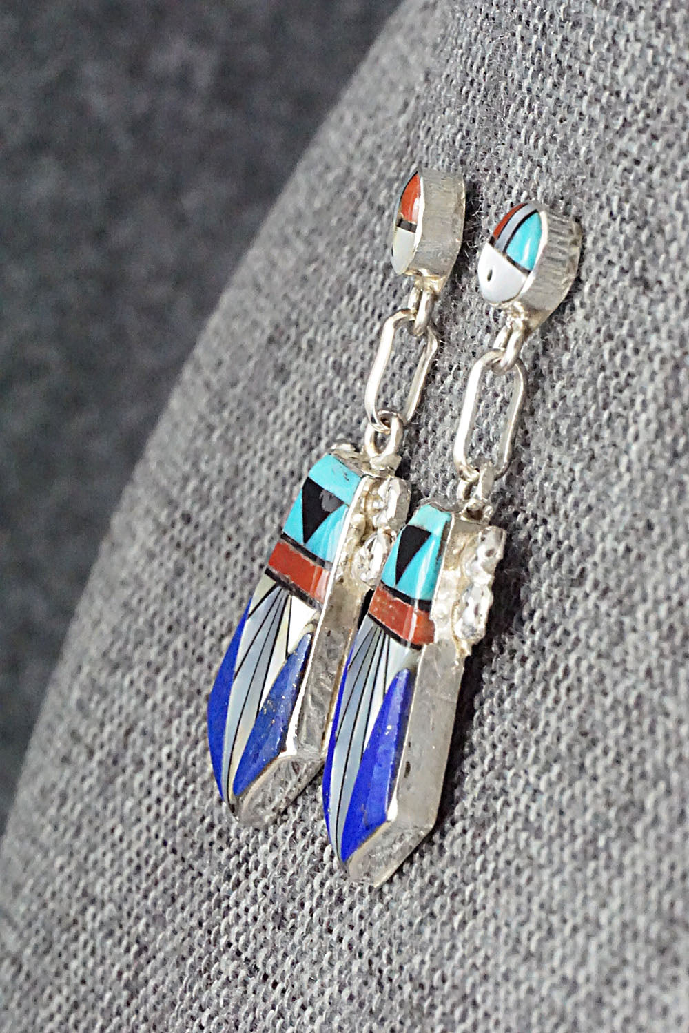 Multi Stone Inlay & Sterling Silver Earrings - Ola Eriacho