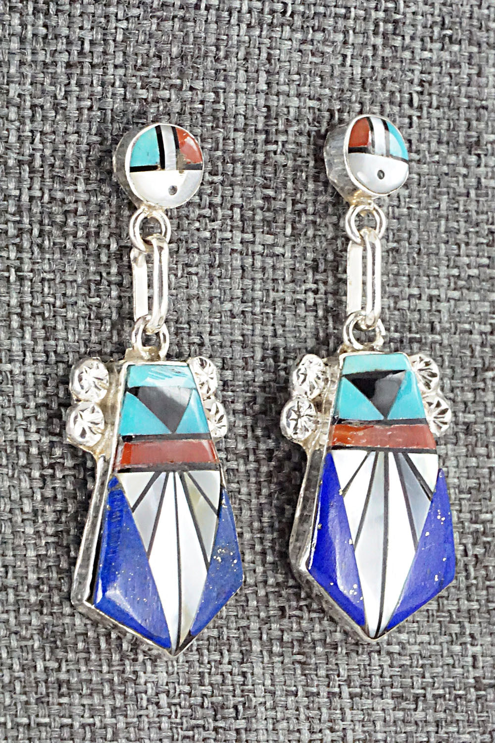 Multi Stone Inlay & Sterling Silver Earrings - Ola Eriacho