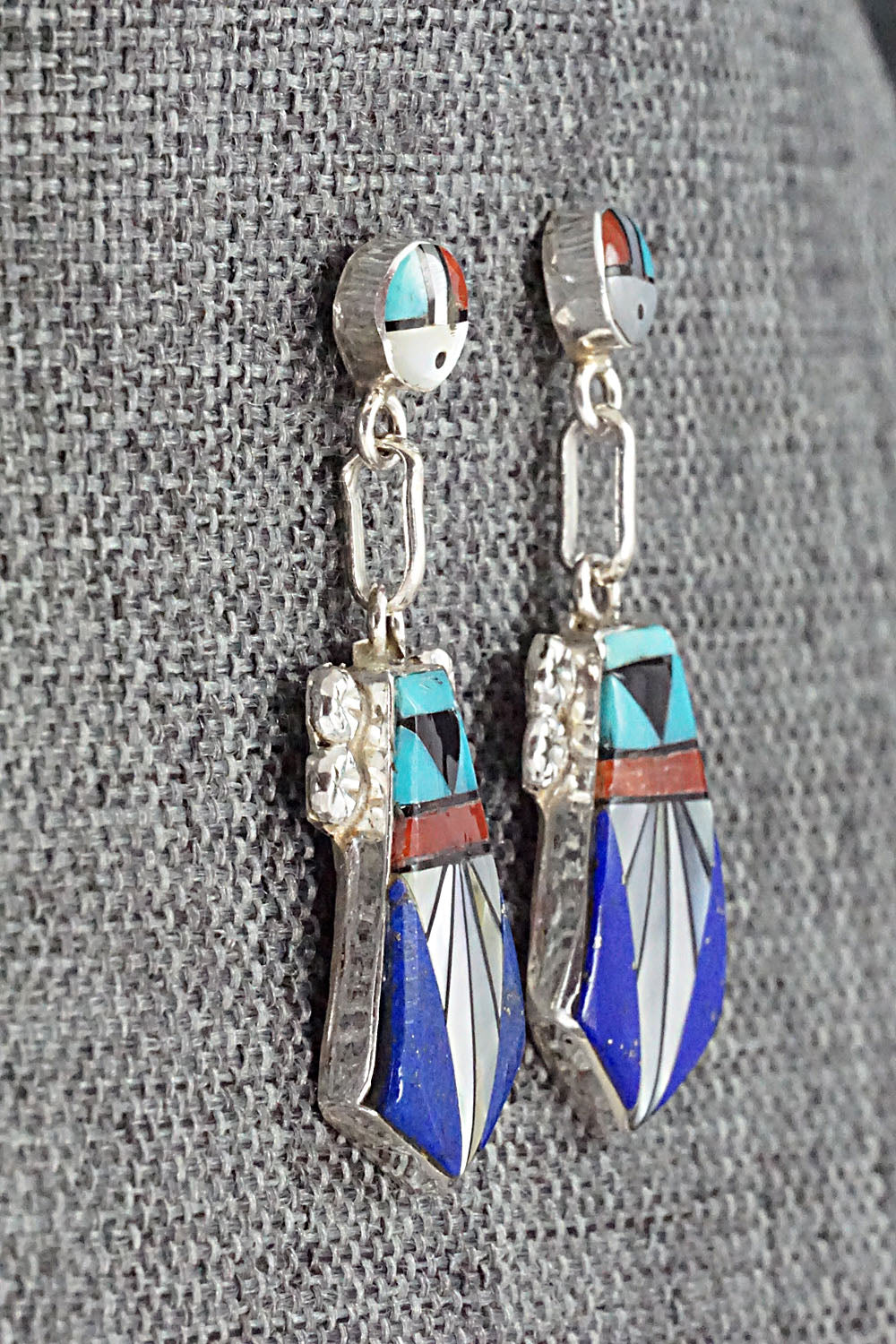Multi Stone Inlay & Sterling Silver Earrings - Ola Eriacho