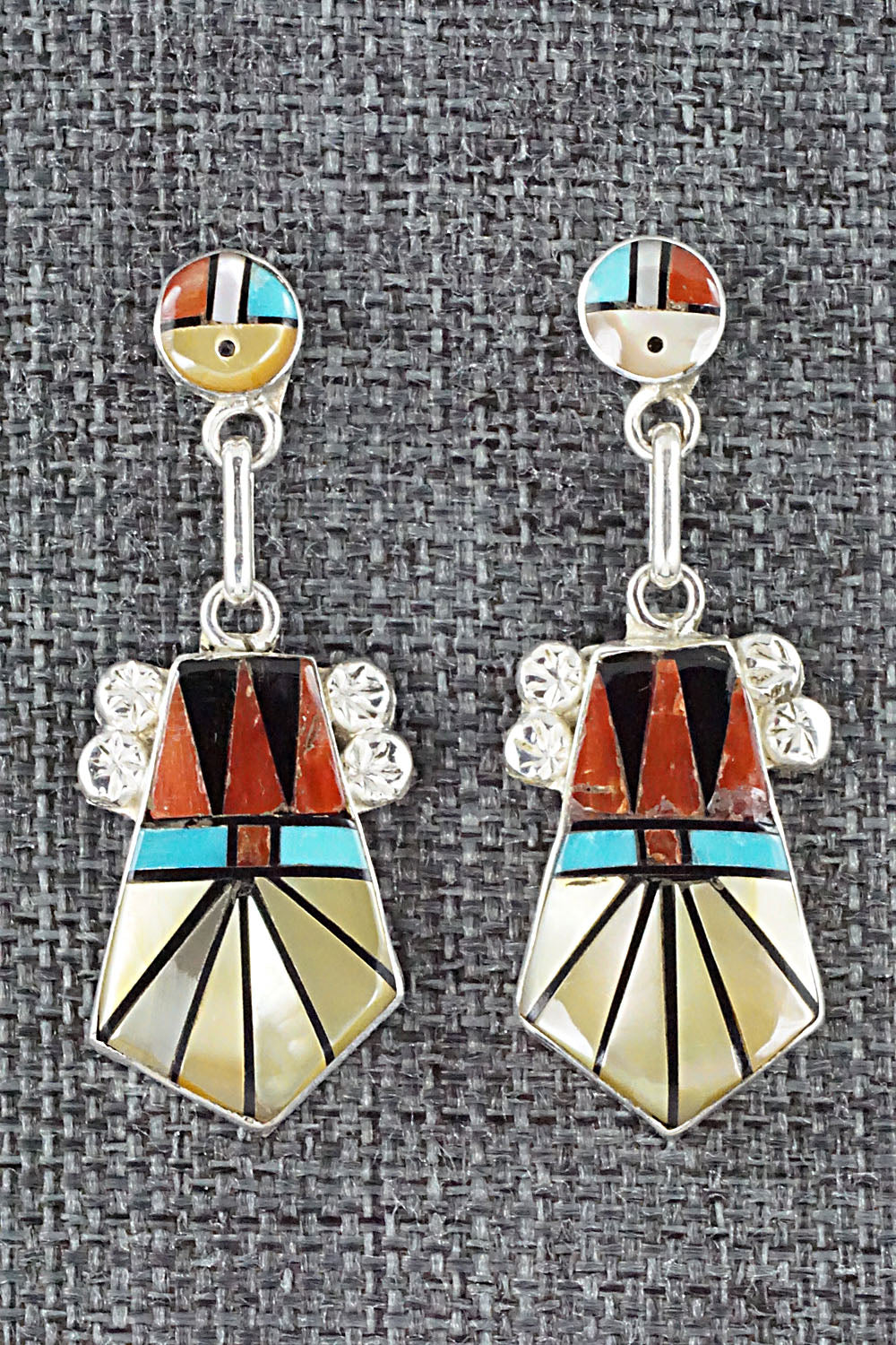 Multi Stone Inlay & Sterling Silver Earrings - Ola Eriacho