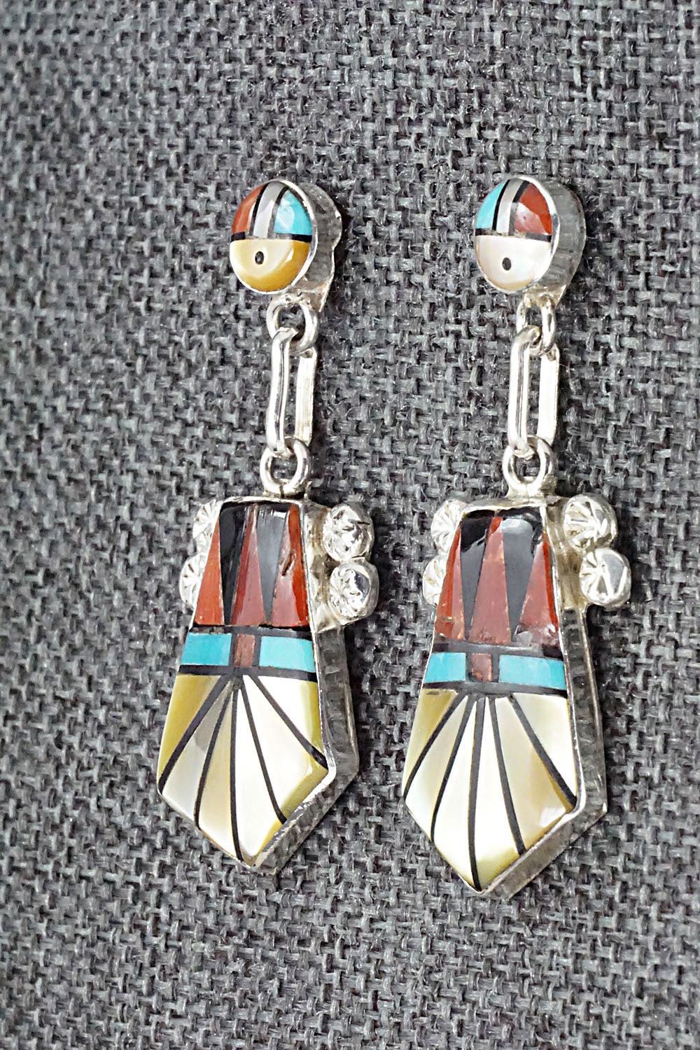 Multi Stone Inlay & Sterling Silver Earrings - Ola Eriacho