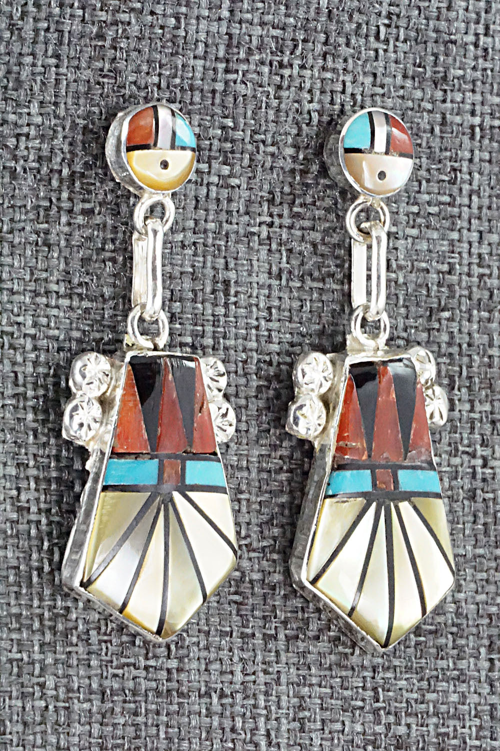 Multi Stone Inlay & Sterling Silver Earrings - Ola Eriacho