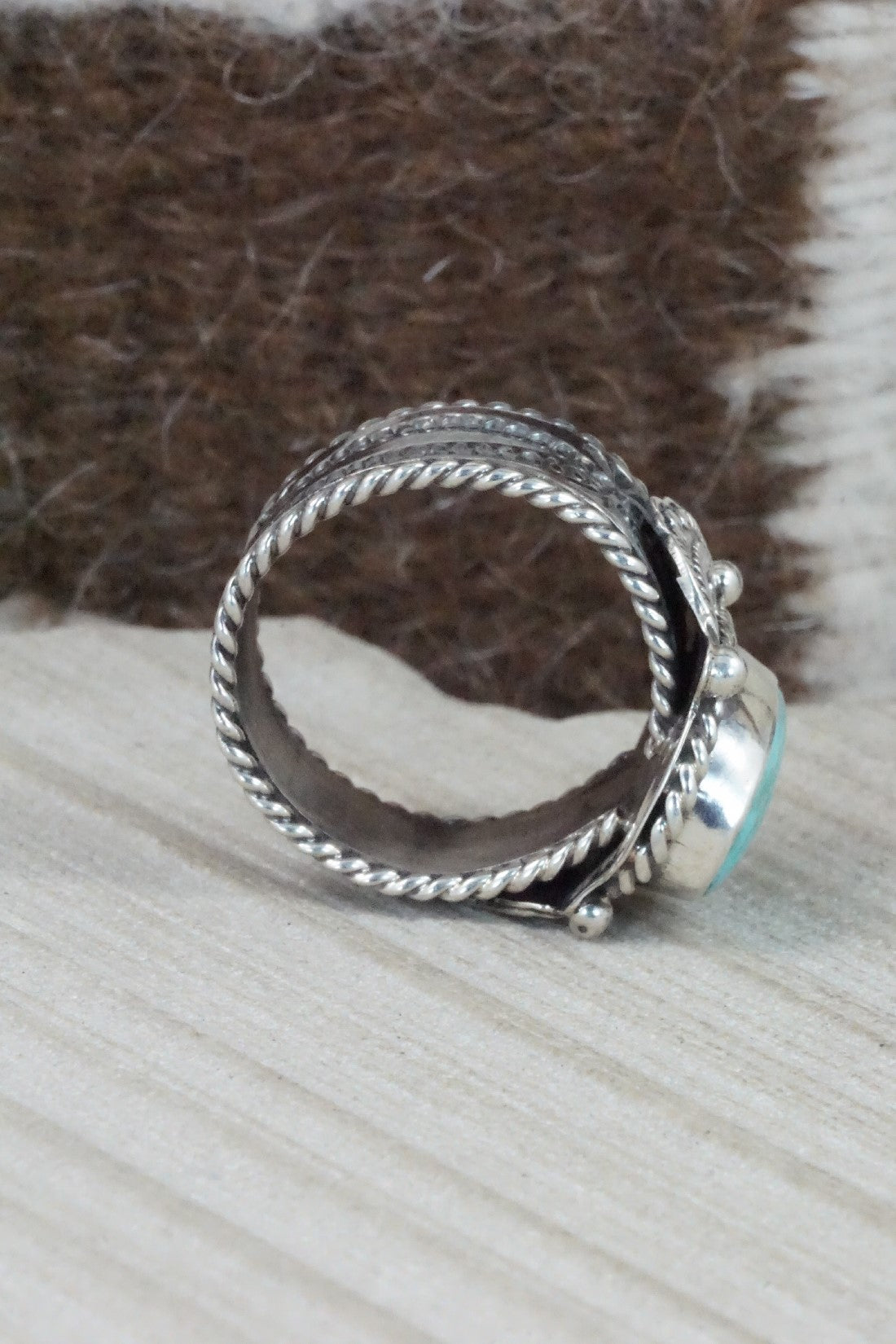 Turquoise & Sterling Silver Ring - Garrett Hale - Size 11.25